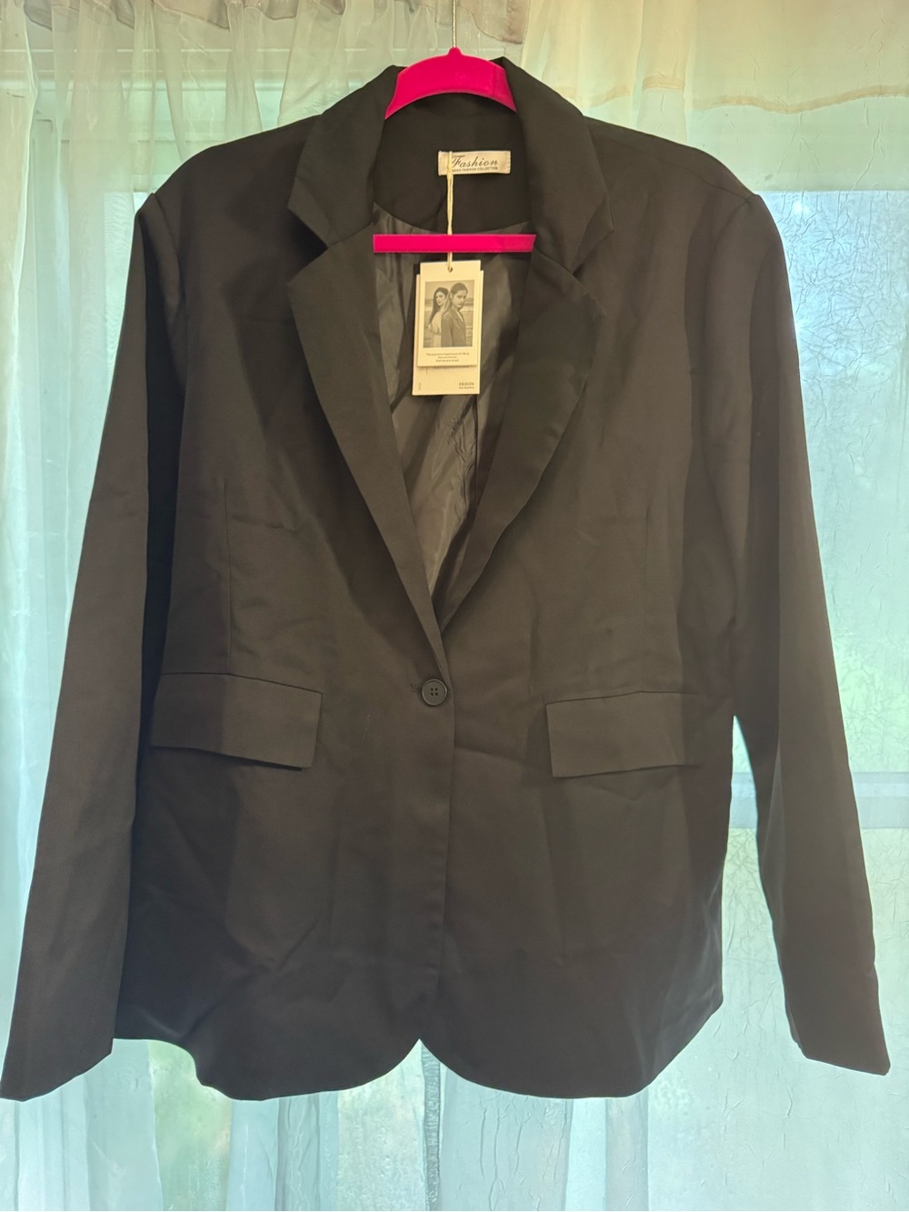 Fashionomics Black Single-Button Women's Blazer